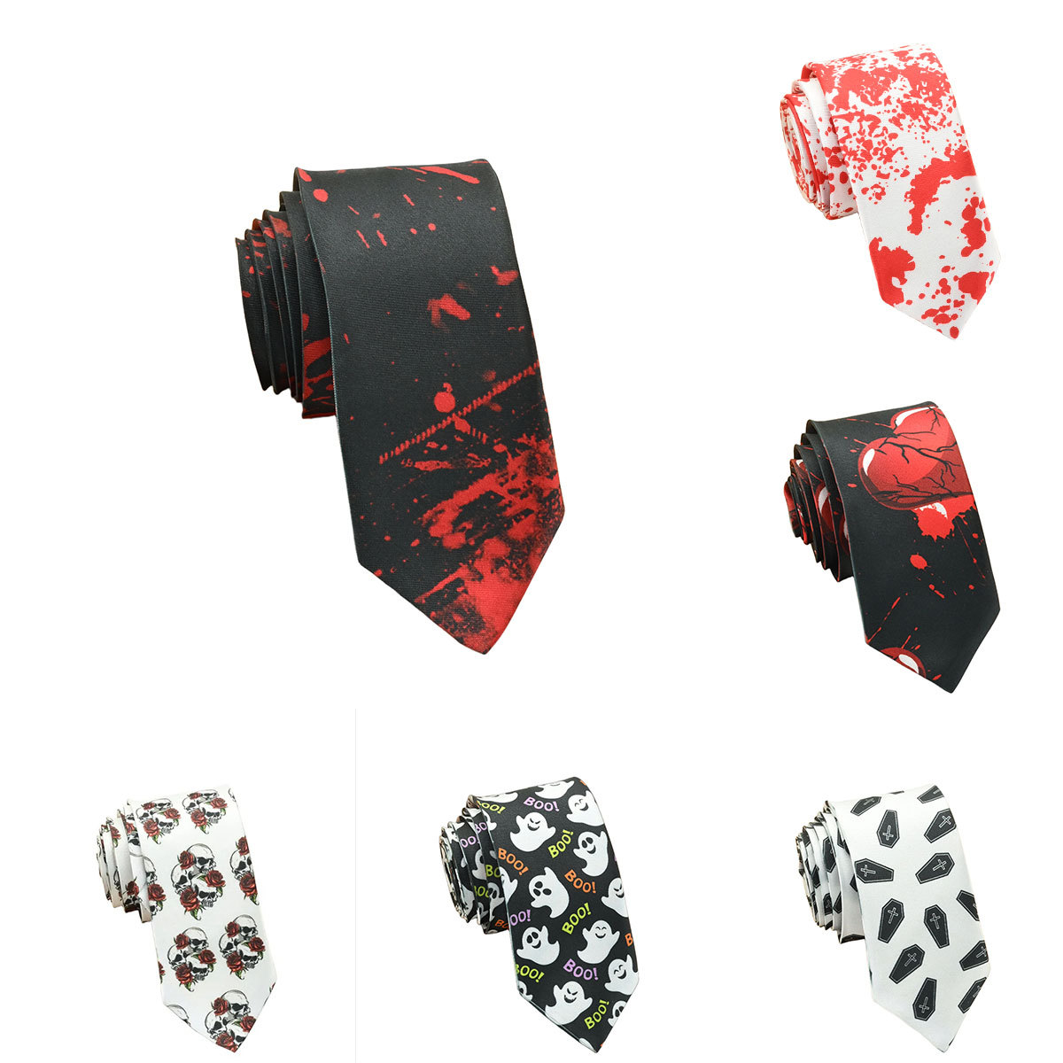 Cross-Border Temu Aliexpress Shien Halloween Ghost Festival Men's Blood Coffin Skull Ghost Personality Collar Accessory