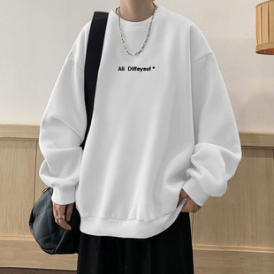Heavy Cotton Pullover Sweater Men's Autumn and Winter Inner fleece-lined Thickened Base Shirt Japanese Style Simple Trendy Brand Top Jacket