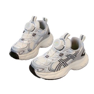 Boys Shoes 2025 New Spring Children's Mesh Breathable sneaker Boys Running Button Torre Shoes for Large Children