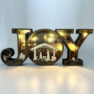 Трансграничный Новый рождественский Креативный дизайн JOY письмо украшения деревянные украшения для домашнего офиса ремесла