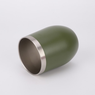 Cross-border exclusive 304 egg cup color spray plastic stainless steel thermos cup creative eggshell cup U-shaped coffee cup wholesale