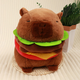 Kapi Barra Hamburger Plush Toy Doll Pendant Summer Kapi Barra Doll Factory Wholesale