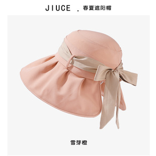 Bow Fisherman Hat Summer New Large Brim Sun Hat Fashionable Simple Casual Sun Hat Uv Protection Sun Protection