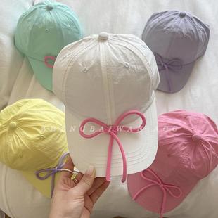 Summer dopamine baseball cap quick-drying apricot butterfly strap color new versatile cute spring girl's face small