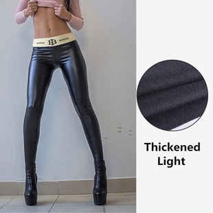 Soft Leather leggings for women tights pants черные кожаные брюки с высокой талией