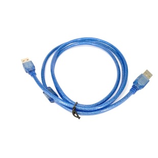 Factory direct USB male-to-male 2.0 transparent blue double USB line computer recording line USB data line 3 meters