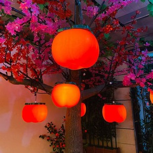 LED hanging persimmon roadside teahouse attractions Spring Festival simulation persimmon hanging tree street outdoor luminous decoration best selling