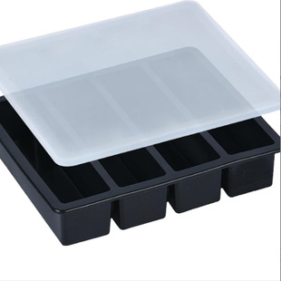 in stock Cross-border Hot Selling Silicone Ice Tray 468 Squares Square Large Ice Block Tray Morandi Ribbon Cover Ice Mould