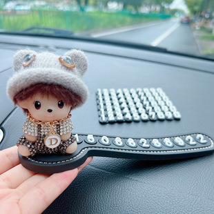 Car parking number plate cute diamond Qiqi temporary parking plate letters optional car interior accessories ornaments women
