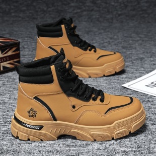 Snow Boots Men's Winter Fashion Martin Boots fleece-lined Thickened Warm Fashion Retro Non-slip Wear-resistant Workwear Boots for Men