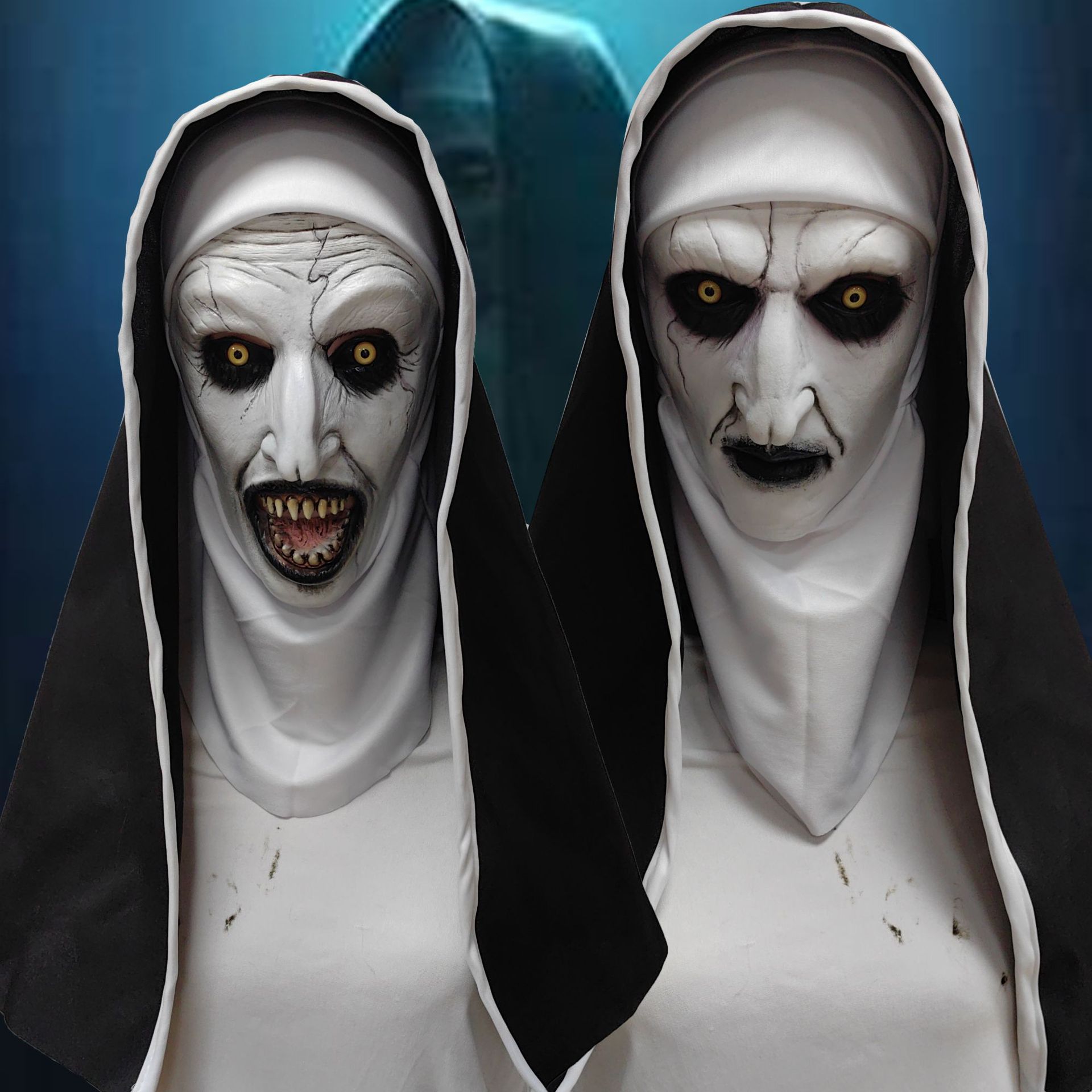 Halloween Horror Conjuring 2 Nun Mask Prom Party Scary Props Horror Movie Headgear Factory Direct Sales