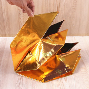 Free shipping small size lotus cornucopia handmade origami gold paper basin home wangwang gold bar ingot semi-finished product delivery