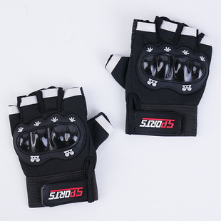 New Children's Riding Gloves Boys and Girls Half-Finger Sports Gloves Non-slip Outdoor Roller Skating Balance Car Frisbee Gloves