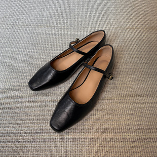 Vintage Ballet Flat Shoes Women's Pleated Shoes with Mary Jane Shoes Elegant Low Heeled
