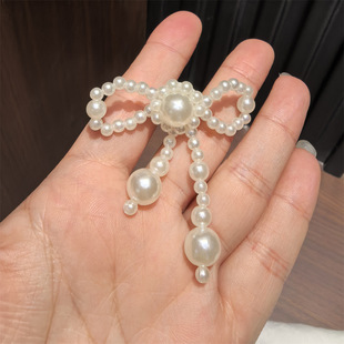 South Korea same style crystal shoes shoes flower hole shoes high sense pearl bow gemstone sequins beaded decorative buckle
