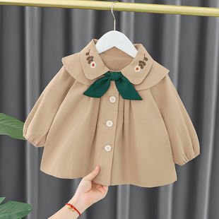 Baby windbreaker girls' coat spring and autumn fashionable children's coat baby children's clothing one-year-old baby girls' clothes autumn clothes