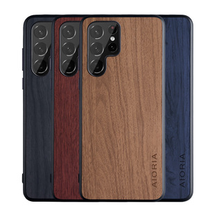 Подходит для [Samsung] Galaxy S22 Ultra Защитный Чехол для мобильного телефона Простой Чехол для мобильного телефона в стиле ретро под дерево