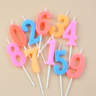Medium Digital Candle Creative Color 0-9 Optional Birthday Cake Candle Baking Decoration Wholesale