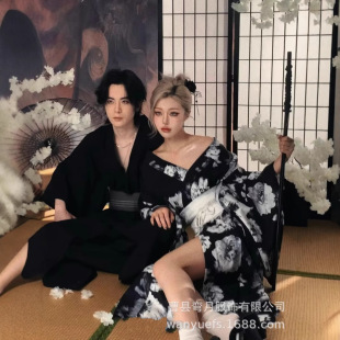 New Couple Photo Kimono Women's Japanese Style Improved Diablo Style Aggressive Mafia Daughter Photo dress Photo Suit