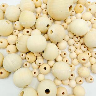Wooden Beads 6-50mm String Beads Raw Wood Loose Beads Lotus Wood Round Beads DIY He Wood Jewelry Accessories Wooden Crafts DIY Materials