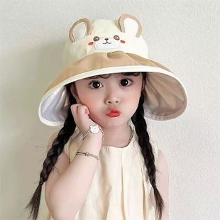 Children's Sunscreen Hat Summer Hat Boys and Babies' Sunshade Hat Boys and Girls Empty Top Sun Hat Boys UV Protection