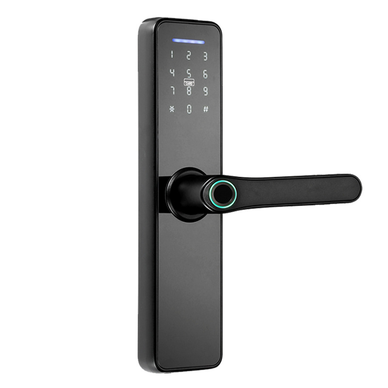 Indoor Wooden Door Fingerprint Lock Indoor Smart Door Lock One-Touch Opening Apartment Lock Black Gold Home Bedroom Electronic Lock