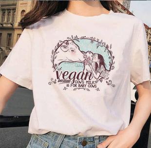 Vegan T-Shirt, новая мультяшная веганская футболка с коротким рукавом, Женская Высококачественная футболка из модала, унисекс