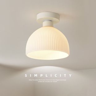 Aisle Lamp Nordic White Cream Silent Wind Balcony Ceiling Lamp Very Simple Modern Homestay Entrance Lamps