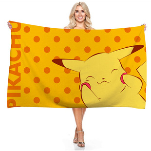 Baokemeng Pet Elf Pokemon Beach Towel Beach Bath Towel Waterproof Quick-drying Cross-border Foreign Trade Direct Supply