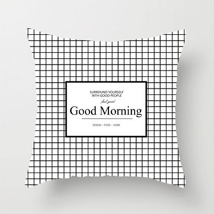 Nordic Black and White Pillowcase Geometric Ins Modern Simple Plaid Striped Cushion Living Room Sofa Bedside Pillow