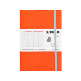 PAPERIDEAS a5 Business Notebook Weekly Plan Book Self-discipline Clock Book Vertical Edition Timeline Schedule Book