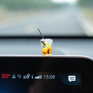 Car Ornaments Ice American Coffee Milk Tea Healing Cute Center Console Display Accessories Car Interior Decoration Ornaments