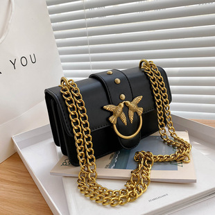 Cross-Border New Swallow Bag European and American Retro Classic Chain Small Square Bag Niche Fashion High Quality Single Shoulder Crossbody Bag