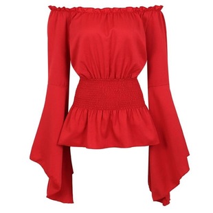 Renaissance Blouse Peasant Women Off Shoulder Sleeves Shirt