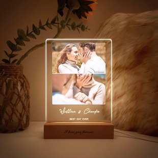 Cross-Border Pod Amazon Hot-Selling Led Light Acrylic Photo Custom Night Light Couple Gift Commemorative One Piece Customization