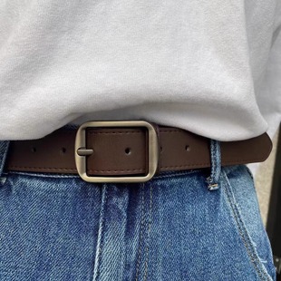 Pin Buckle Belt Men's Korean Style Ins Jeans Belt Fashionable Young Men's and Women's Retro Simple All-match Belt