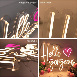 Новая светодиодная задняя панель hello gorgeous неоновая лампа 5В USB питанием декоративная лампа прозрачная форма