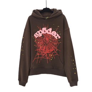 Sp5der Hip Hop Singer Young Thug Same Style Foaming Letter 555555 Couples Hoodie Pink Sweater
