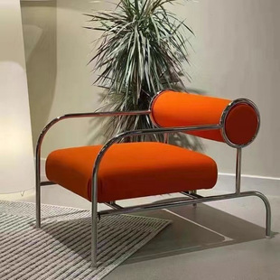 SJ Single Sofa Homestay Shopping Mall Minimalist Chair Light Luxury Stainless Steel Leisure Chair Internet Popular Single Chair Antique Chair