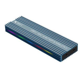 M.2 solid state hard disk box Type-C3.1NGFF/MVMe dual protocol RGB light aluminum alloy mobile hard disk box