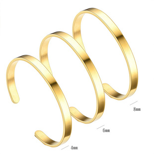 Cross-border Europe and the United States hot-selling opening adjustable c-shaped stainless steel bracelet titanium steel bracelet DIY pattern text jewelry