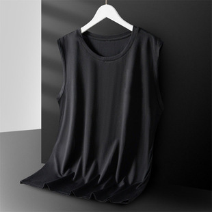 Ice Silk Vest Men's Quick-drying Cut-sleeve Mesh Sleeveless T-shirt 2025 Summer plus size Men's Loose Hurdle Sports