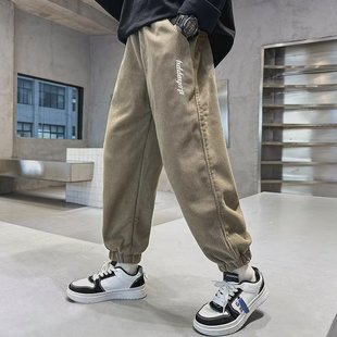 Boys' Pants Autumn and Winter New Corduroy Casual Pants Big Boy's Sports Trendy Trousers