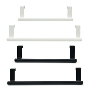 Manufacturer Stainless Steel Single Pole Telescopic Towel Rack Kitchen Bathroom Punch-Free Towel Hanging Rod Cabinet Door Back Hanging Rack