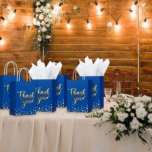 Cross-Border Amazon Thank You Gift Bag Holiday Gift Party Candy Satchel Kraft Paper Bag Set Customization