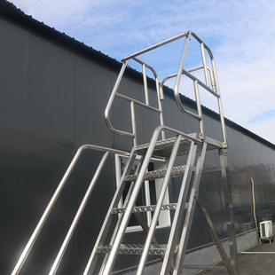 Chuangming stainless steel climbing ladder top handrail folding ladder movable platform ladder engineering maintenance anti-skid platform ladder
