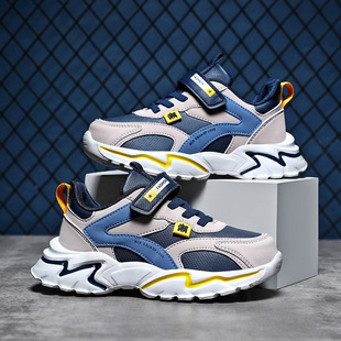 Children's Shoes Men's sneaker High-top Four Seasons Waterproof Lightweight Cross-border Boy's Velcro Casual Shoes for Middle School and Middle School Students
