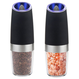 Cross Border Flat Head Stainless Steel Electric Pepper Grinder Salt seasonings Bottle Barbecue Kitchenware Pepper Mill