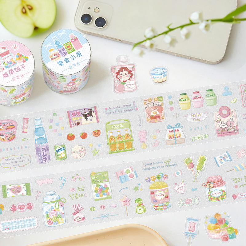Paper Vanpet Tape Snack House Candy Shop Series Journal Stickers Decorative Background Collage Material