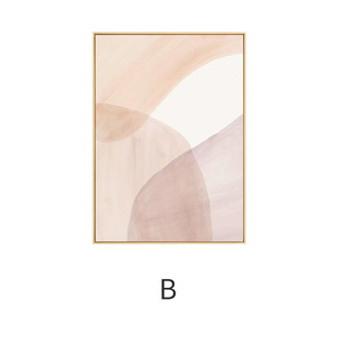 Nordic Style Abstract Color Block Decorative Painting Artistic Pink Girl's Heart Living Room Background Wall Hanging Painting Triple Mural